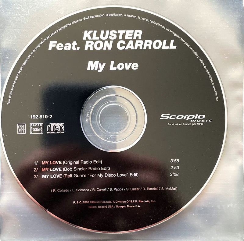 Kluster Feat. Ron Carroll ‎CD Single My Love - France (VG+/VG)