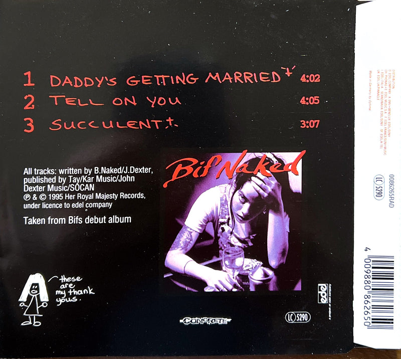 Bif Naked Maxi CD Daddy's Getting Married - Germany