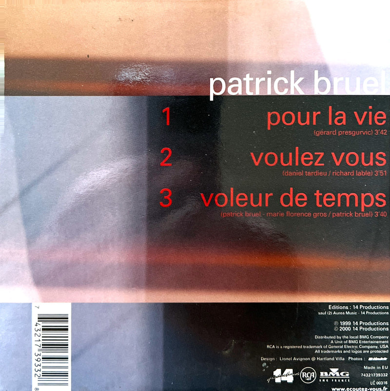 Patrick Bruel Maxi CD Pour La Vie - Europe
