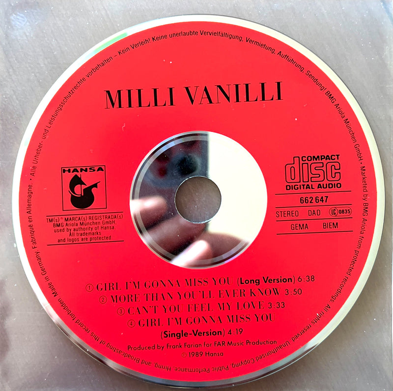 Milli Vanilli Maxi CD Girl I'm Gonna Miss You - Germany
