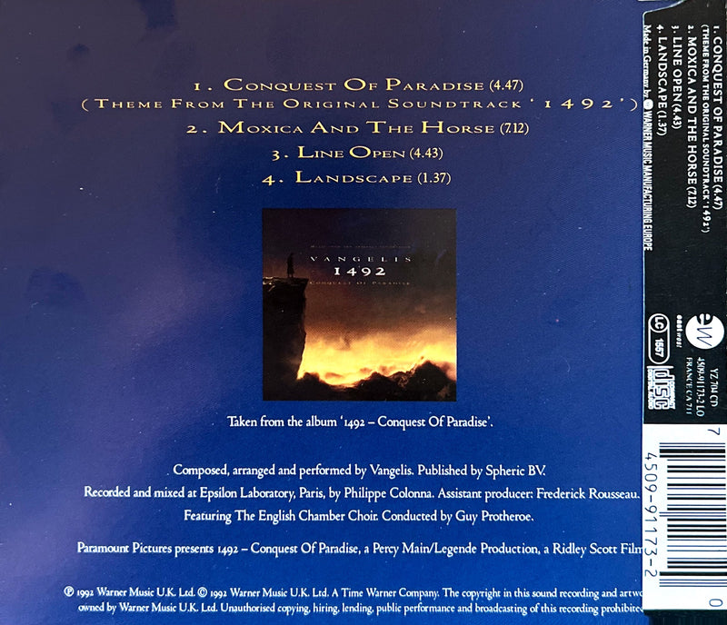 Vangelis Maxi CD Conquest Of Paradise - CD Noir