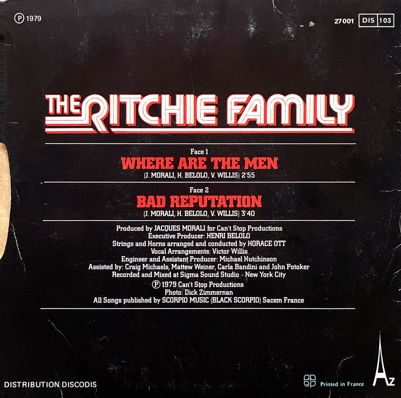 The Ritchie Family ‎7" Where Are The Men - France