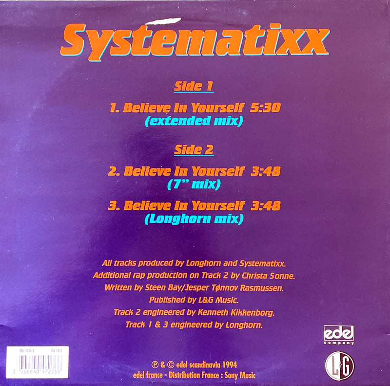 Systematixx ‎12" Believe In Yourself - France (VG/VG)