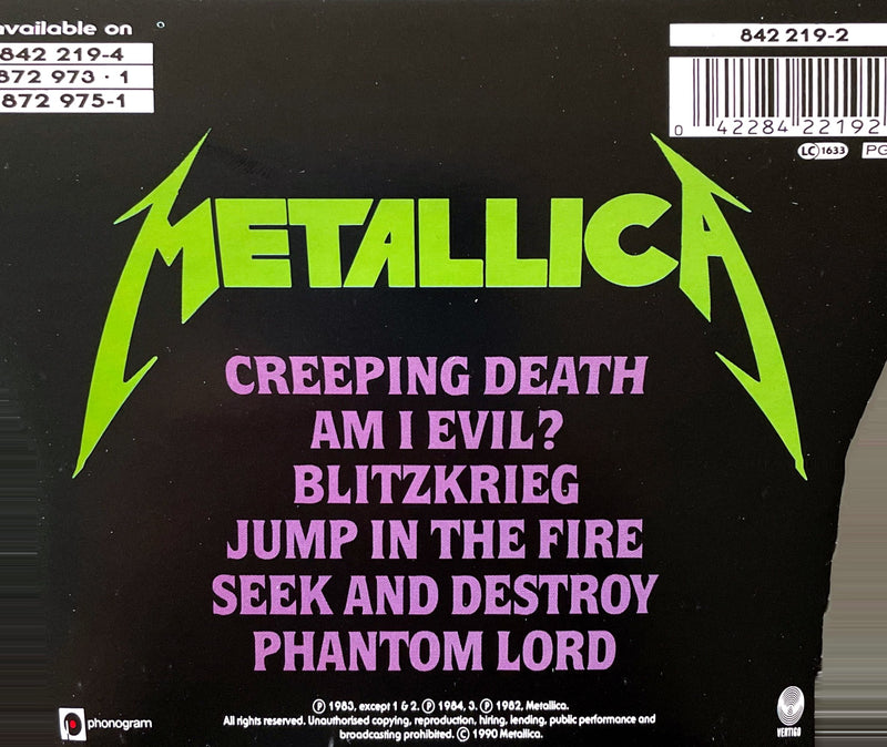 Metallica ‎CD EP Creeping Death / Jump In The Fire - Germany