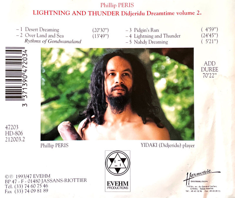 Phillip Peris ‎CD Lightning And Thunder - Didjeridu Dreamtime Volume 2 - France