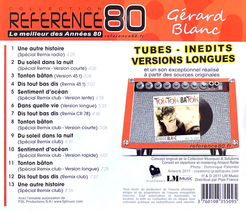 Gérard Blanc ‎CD Référence 80 - France