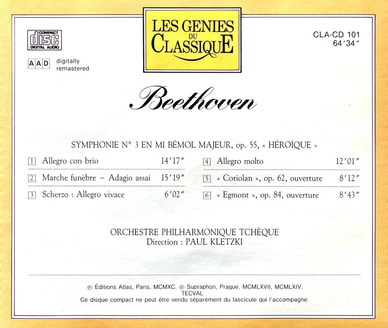Beethoven CD Symphonie N°3 - "Coriolan" Et "Egmont" - France (NM/VG+)