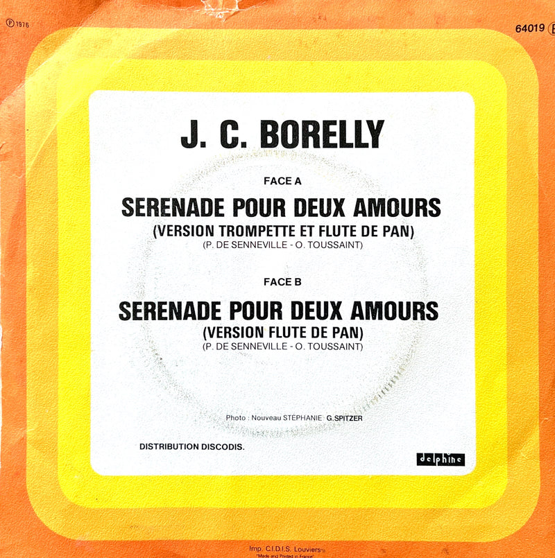 Jean-Claude Borelly 7" Sérénade Pour Deux Amours - France