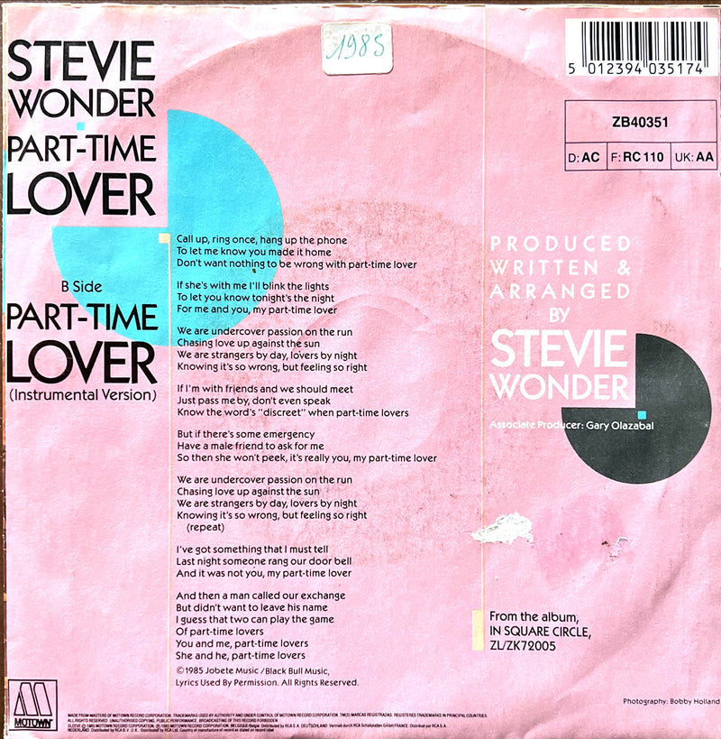 Stevie Wonder 7" Part-Time Lover - Europe