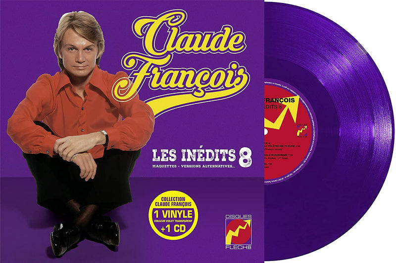 Claude François ‎10"+CD Les inédits 8 - Edition limitée 500 ex, Vinyle violet transparent - France