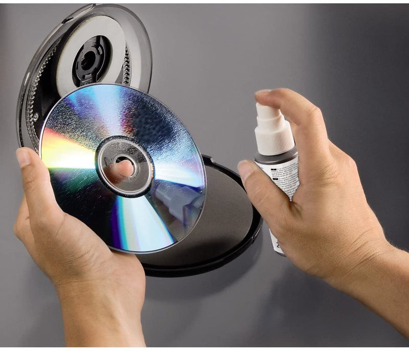 Kit de nettoyage et de réparation pour CD/DVD (25 ml de pâte de réparation, 45 ml de liquide nettoyant, 1 coque de nettoyage, 5 chiffons, 8 pièces)